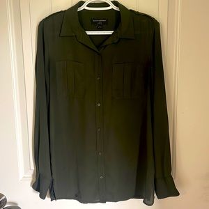 Banana Republic, army green, blouse, medium